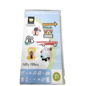 CRICUT Nifty Fifties Shapes‎ Cartridge With Handbook Retro Scrapbooking Fonts
